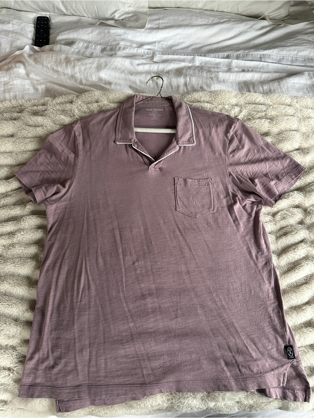 Todd Snyder Mauve Short Sleeve Pocket Polo